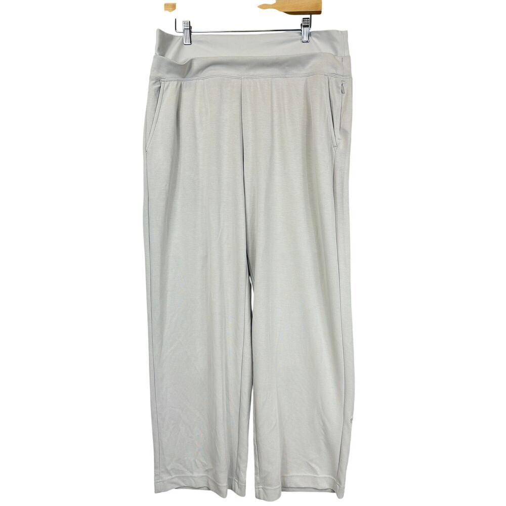 NWT Athleta Beige Wide Leg Stretchy Waist Pants 3 Pockets XL